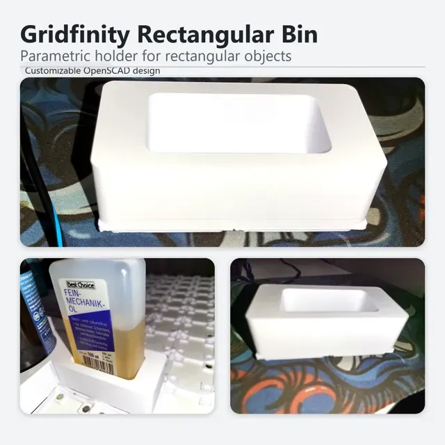 Gridfinity Parametric Rectangular Object bin — Фото 2 из 3