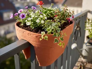 Balcony Railing Planter – Wood Look