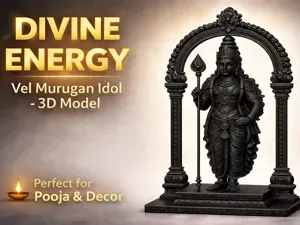Lord Murugan Statue with Ornate Arch