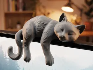 Cute Sleepy Cat Monitor Topper Screen Figure #014