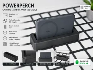 Gridfinity Stand for Anker 621 MagGo Power Bank