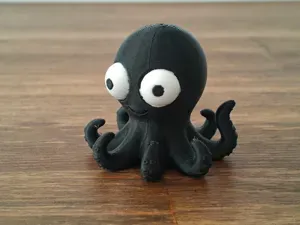 Funny Cartoon Adorable Octopus with Big Eyes