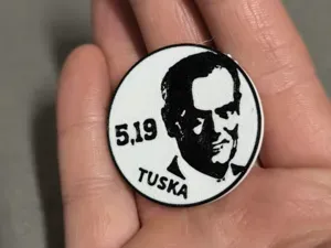 Tusk Coin, magnet, keychain, safety pin!