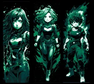 Fan Art set of 3 Bookmarks - My Hero Academia - Izuku, Tsuyu and Ochaco