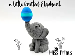 a Little knitted Elephant at Easter