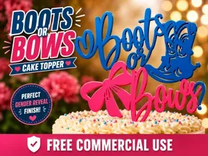 Boots or Bows Gender Reveal Cake Topper / Deco
