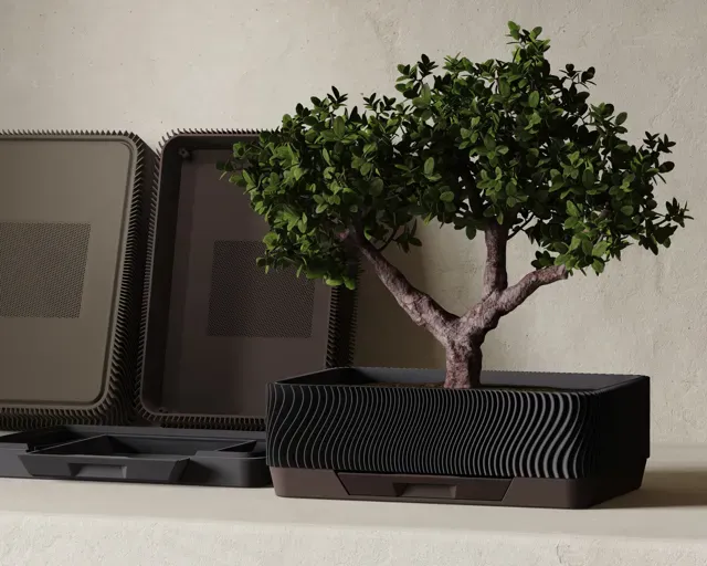 Bonsai Training Pot - Japandi Wave Planter & Tray — Image 2 of 16