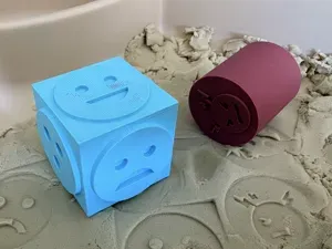 Emotion Cube Stamp - 6-Sided Face Stamp for Sand