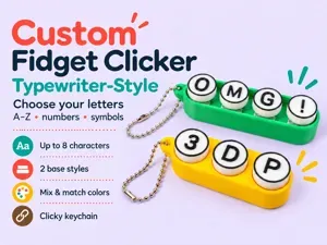 Custom Fidget Clicker – A-Z & Symbols Typewriter