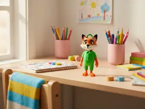 Fox Character Mini Figure Keychain