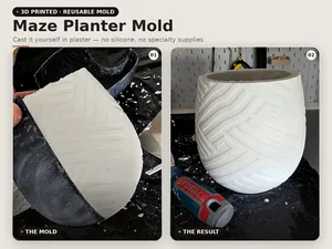 Reusable Plaster Casting Mold, Maze Planter