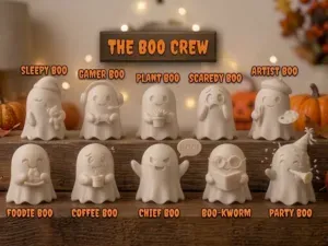 The Boo Crew – 10 Cute Desk Buddy Ghosts