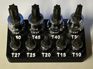 9 pc Star Point Socket Set Organizer