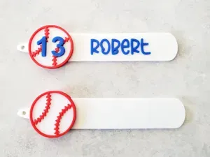 Customizable Baseball / Softball Keychain/Bag Tag