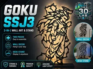 Goku SSJ3 - 2-in-1 Wall Art & Display Stand