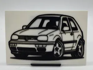 2D Wall Art VW Golf 3 GTi TinyCar