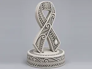 T1D Awareness Ribbon Hawaiian Design Display