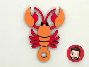 Animals crayfish keychain