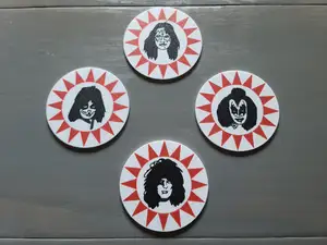KISS Pinball inspired coaster set
