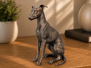 Greyhound Sitting Dog Figurine