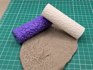 Leaf Pattern Texture Roller Impression Stamp Clay