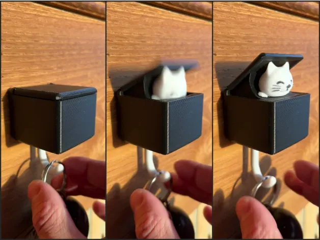 cute cat key holder, plays hide and seek