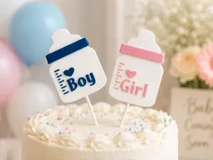 Gender Reveal Baby Bottle Cake Topper |BOY / GIRL|