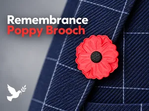 Remembrance Poppy Brooch (Wearable with Clip)
