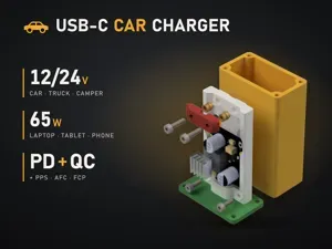 U1E USB-C Car Charger 65W 12V/24V PD Fast Charger
