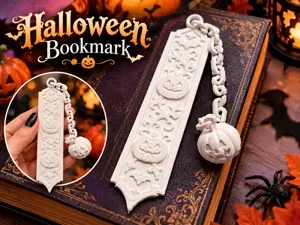 Gothic Halloween Bookmark with Pumpkin Charm