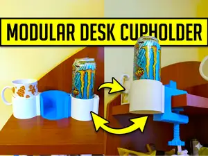 Modular desk cup holder clamp