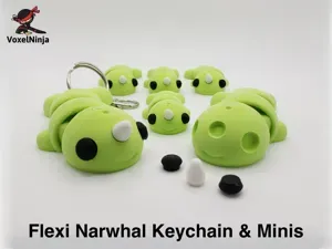 Flexi Narwhal Keychain & Minis