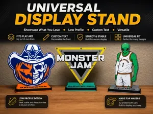 Universal Low-Profile Display Stand |Editable Text