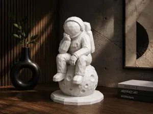 Astronaut on the Moon -Space Explorer Sculpture