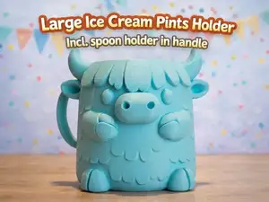 Highland Cow Ice Cream Pint Holder SimplePrint