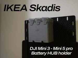 DJI MINI 3 - 5PRO Battery hub - IKEA SKADIS HOLDER