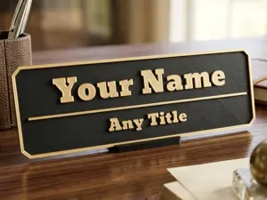 Customizable Desk Nameplate & Stand