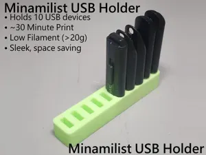 Minimal USB Holder|10 Slots| 20g Quick-Print