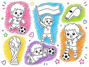Colorea al Mundial de Fútbol ¡Marca un Gol!