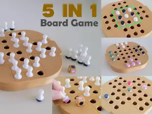 5 in 1 Board Game Set - Compact Classic Game