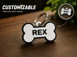 Customizable Bone Dog Tag