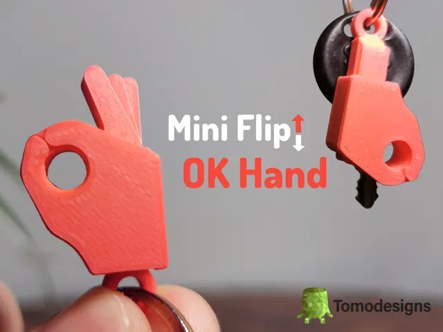 Mini Flip OK Hand Keychain — Image 2 of 5