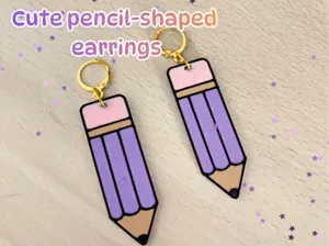 Pencil Earrings back to school. Pendientes lápiz