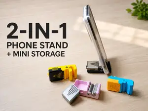 Compact Phone Stand Keychain with Mini Storage