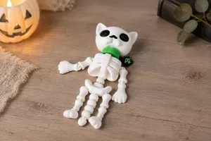 Toxic Skeleton Cat – Articulated Halloween Flexi Toy