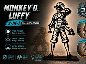 Monkey D. Luffy – 2-in-1 Wall Art & Display Stand