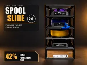 SpoolSlide 2.0 – Stackable Filament Storage System