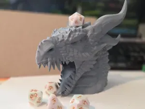 Dragon's Fire Dice Tower and Desk Statue