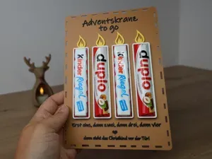 Adventskranz To Go – Halter Duplo & Kinder Riegel