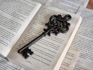 Ancient Key Bookshelf Decor